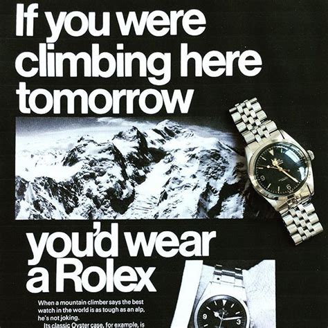 climbing mountains rolex ad|rolex watch advertising.